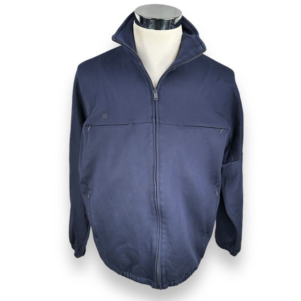 Pangaia Jacket Men’s Medium Navy Blue 100% Organic Cotton‎ Full Zip Funnel Neck
